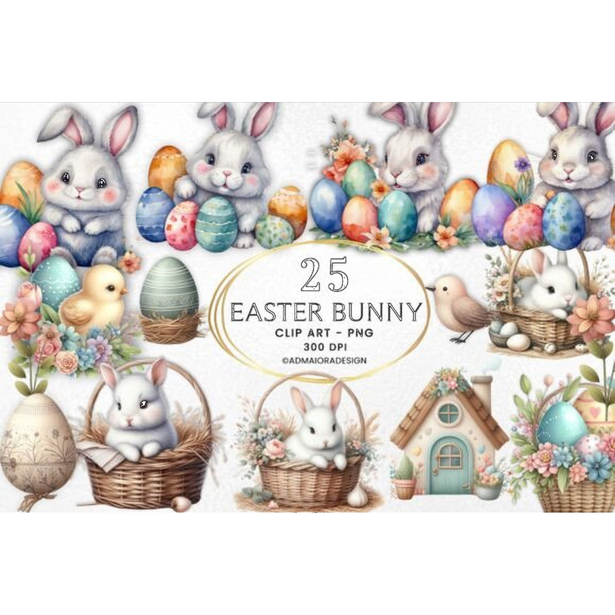 Easter Bunny Clipart - CraftNest - Digital Crafting and Art
