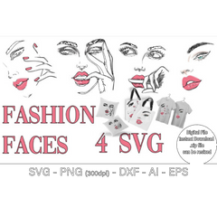 Fashion Faces SVG Bundle - CraftNest - Digital Crafting and Art