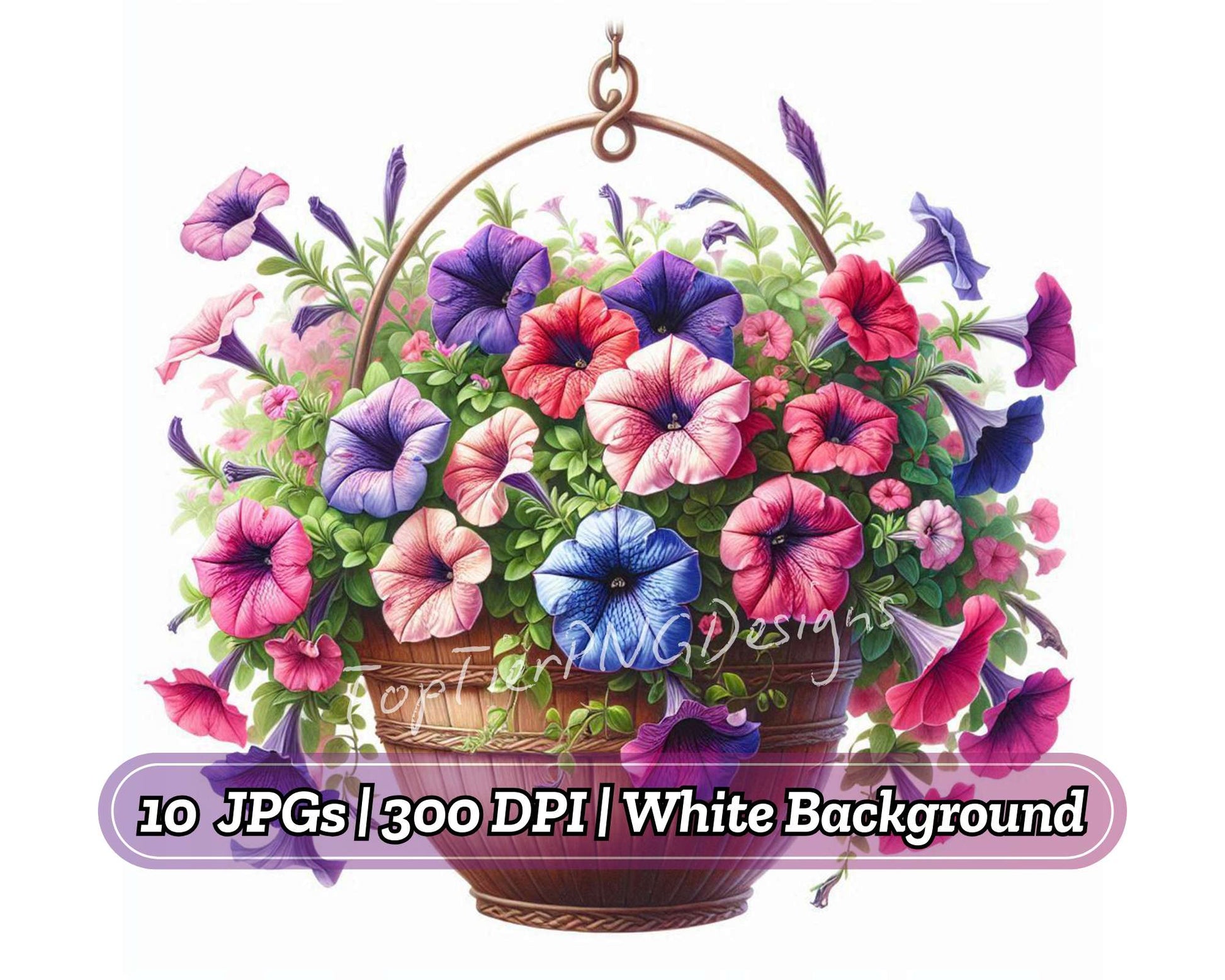 Flowers in Hanging Pots - CraftNest - Digital Crafting and Art