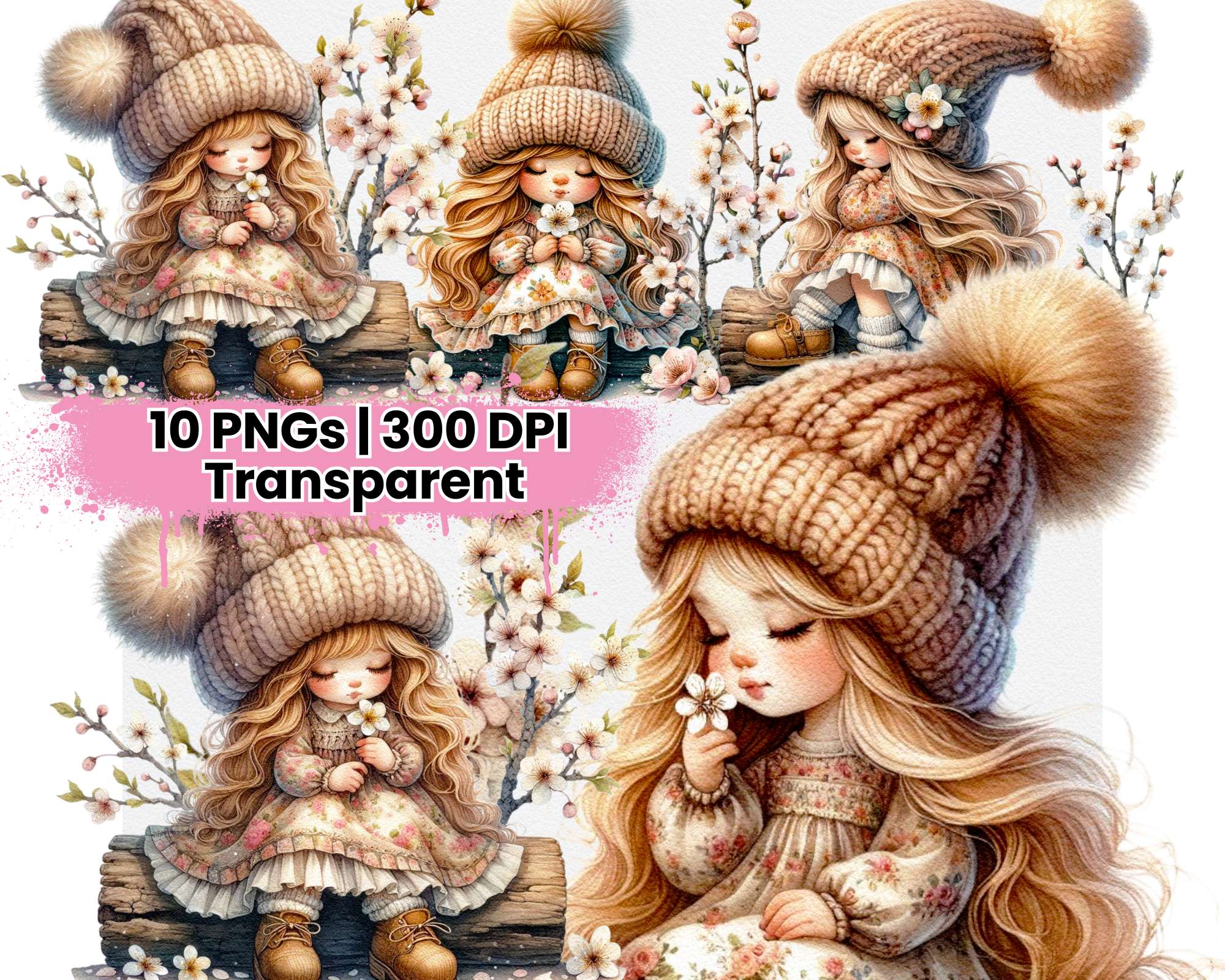 Girl with Cherry Blossom - CraftNest - Digital Crafting and Art