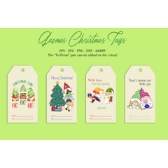 Christmas Gnomes Gift Tags SVG - CraftNest - Digital Crafting and Art