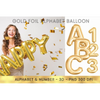 Gold Foil Alphabet Balloon Clipart