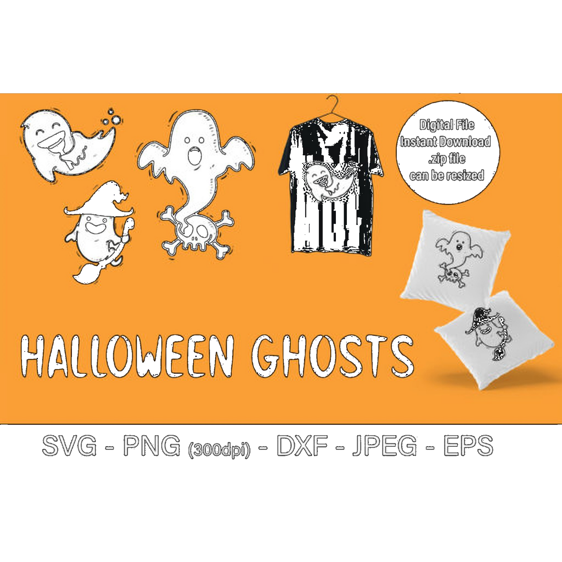 Halloween Ghost Faces SVG - CraftNest - Digital Crafting and Art