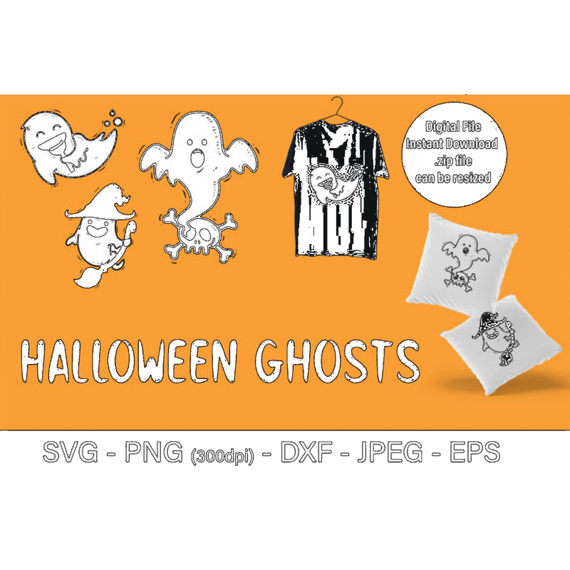 Halloween Ghost Faces SVG - CraftNest - Digital Crafting and Art