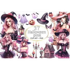 Pink Halloween Clipart - CraftNest - Digital Crafting and Art