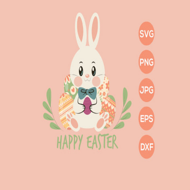Happy Easter Bunny Face SVG - CraftNest - Digital Crafting and Art