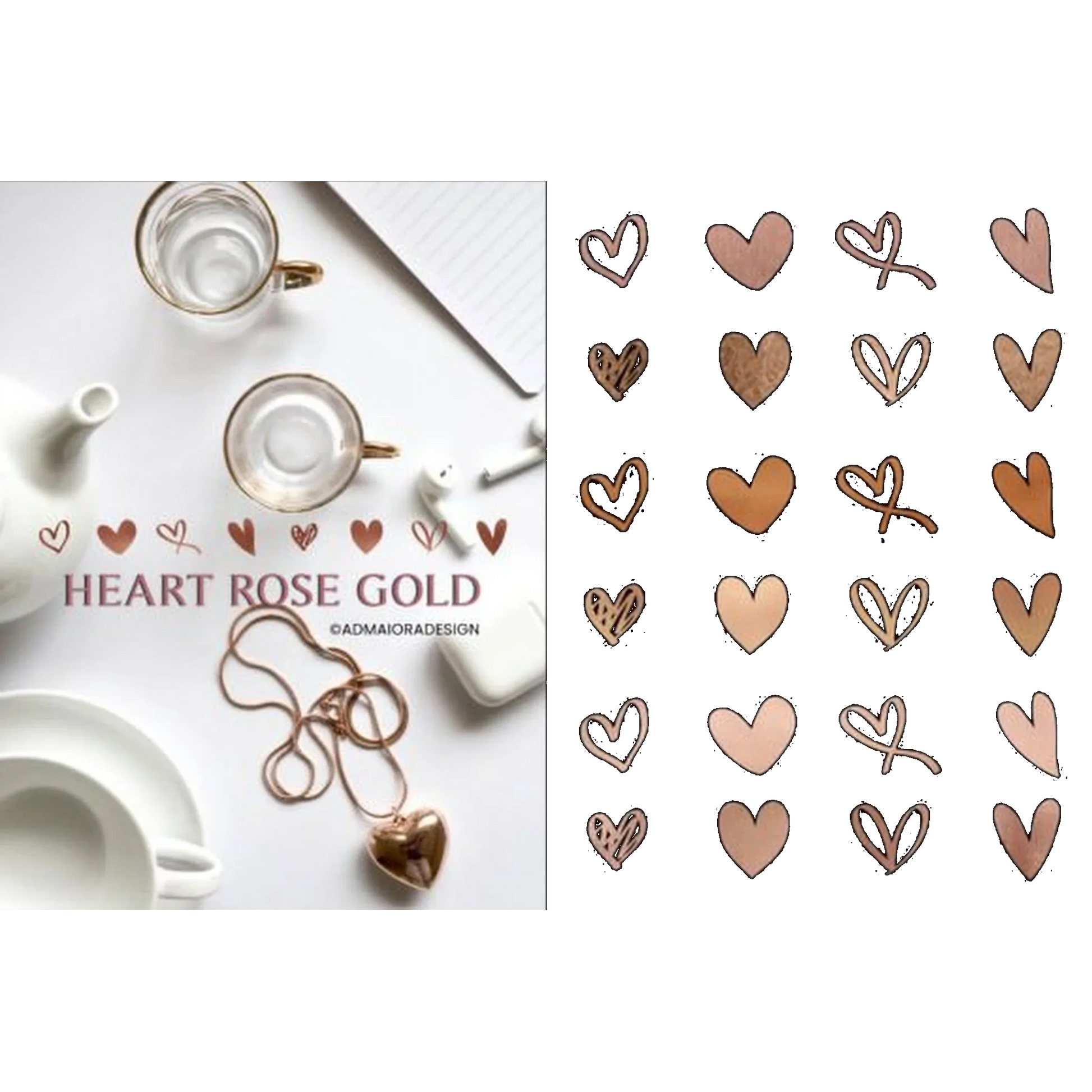 Rose Gold Heart Clipart - CraftNest - Digital Crafting and Art