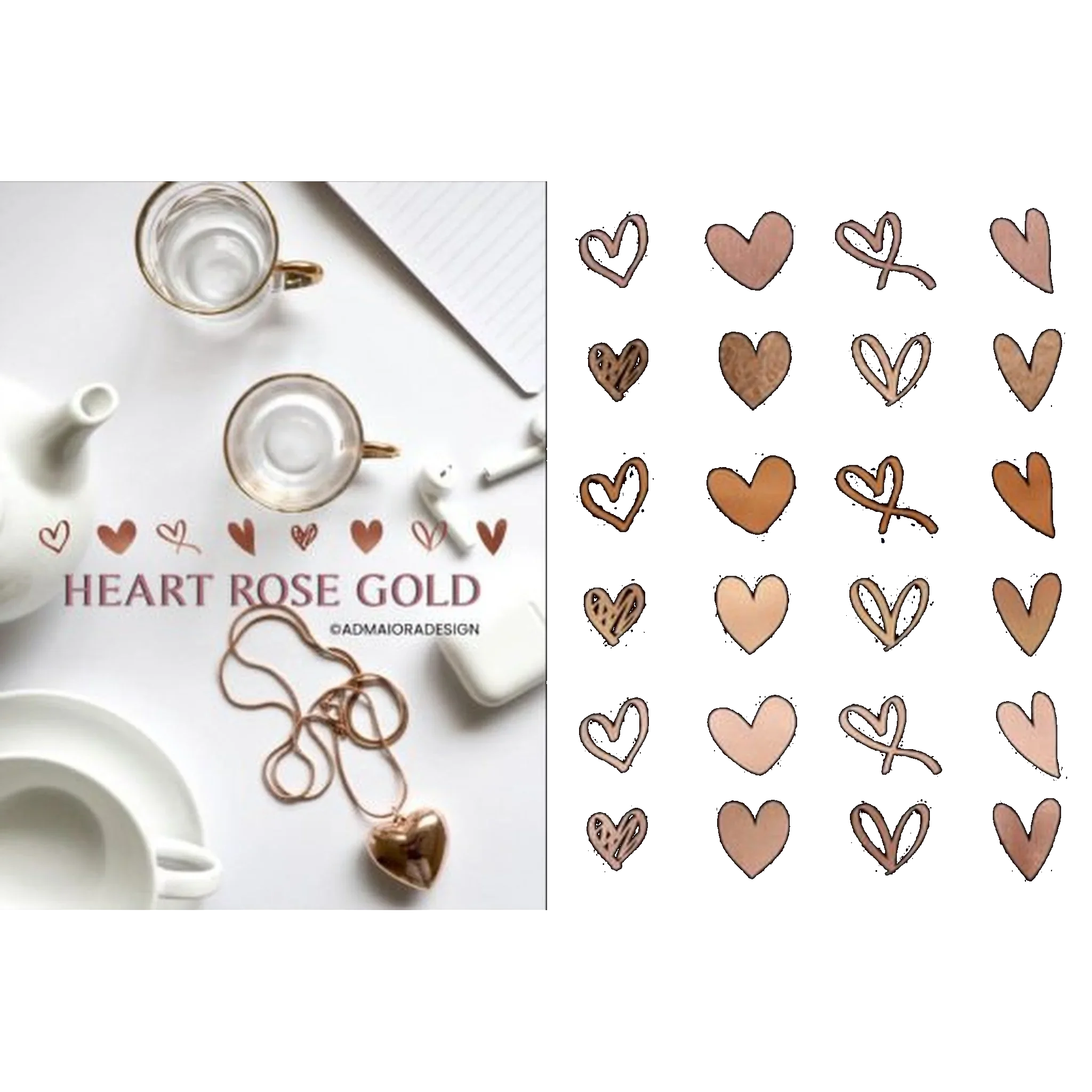 Rose Gold Heart Clipart - CraftNest - Digital Crafting and Art