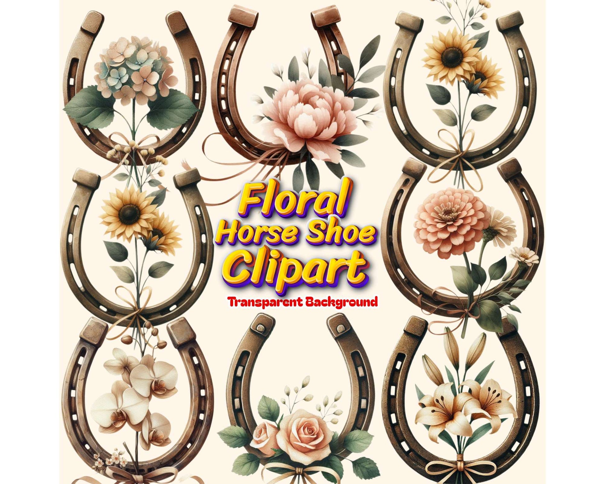 Floral Horseshoe - CraftNest - Digital Crafting and Art