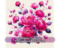 Hot Pink Roses - CraftNest - Digital Crafting and Art