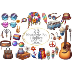 60s Hippies Clipart - CraftNest - Digital Crafting and Art