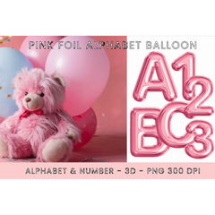 Pink Foil Alphabet Balloon Clipart - CraftNest - Digital Crafting and Art