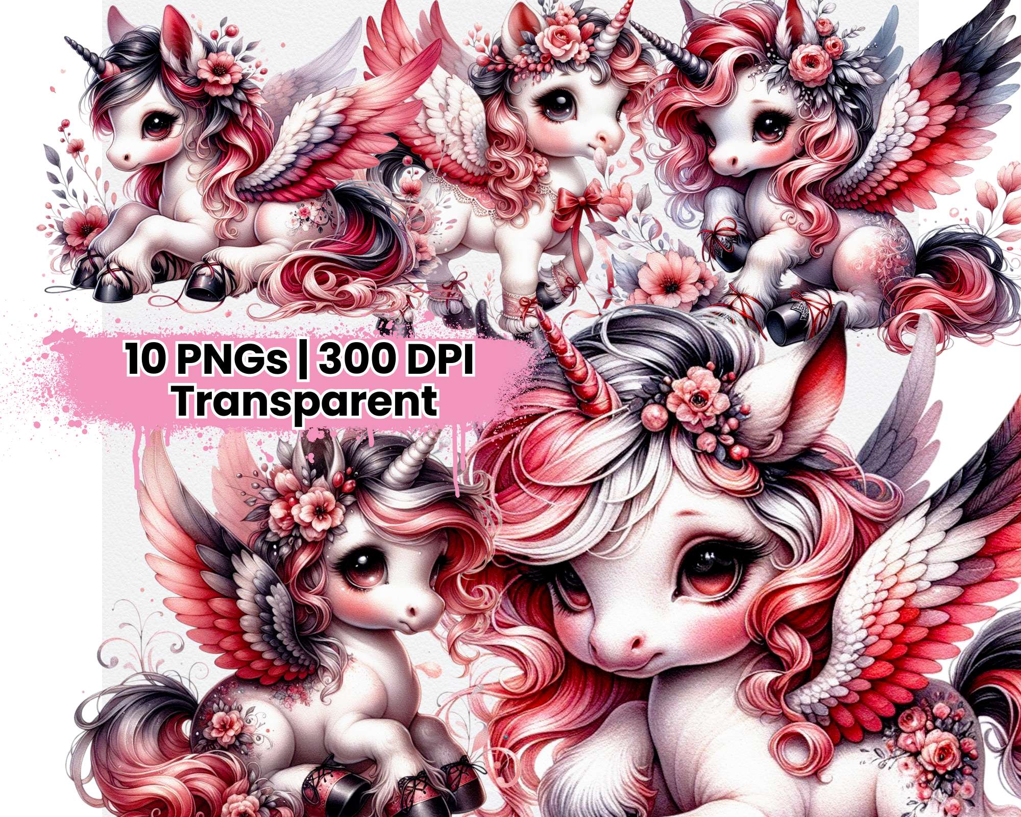 Red Baby Unicorn - CraftNest - Digital Crafting and Art