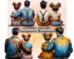 Retro Father and Daughter - CraftNest - Digital Crafting and Art