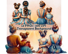 Retro Mother and Daughter - CraftNest - Digital Crafting and Art