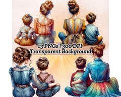 Retro Mother and Son - CraftNest - Digital Crafting and Art