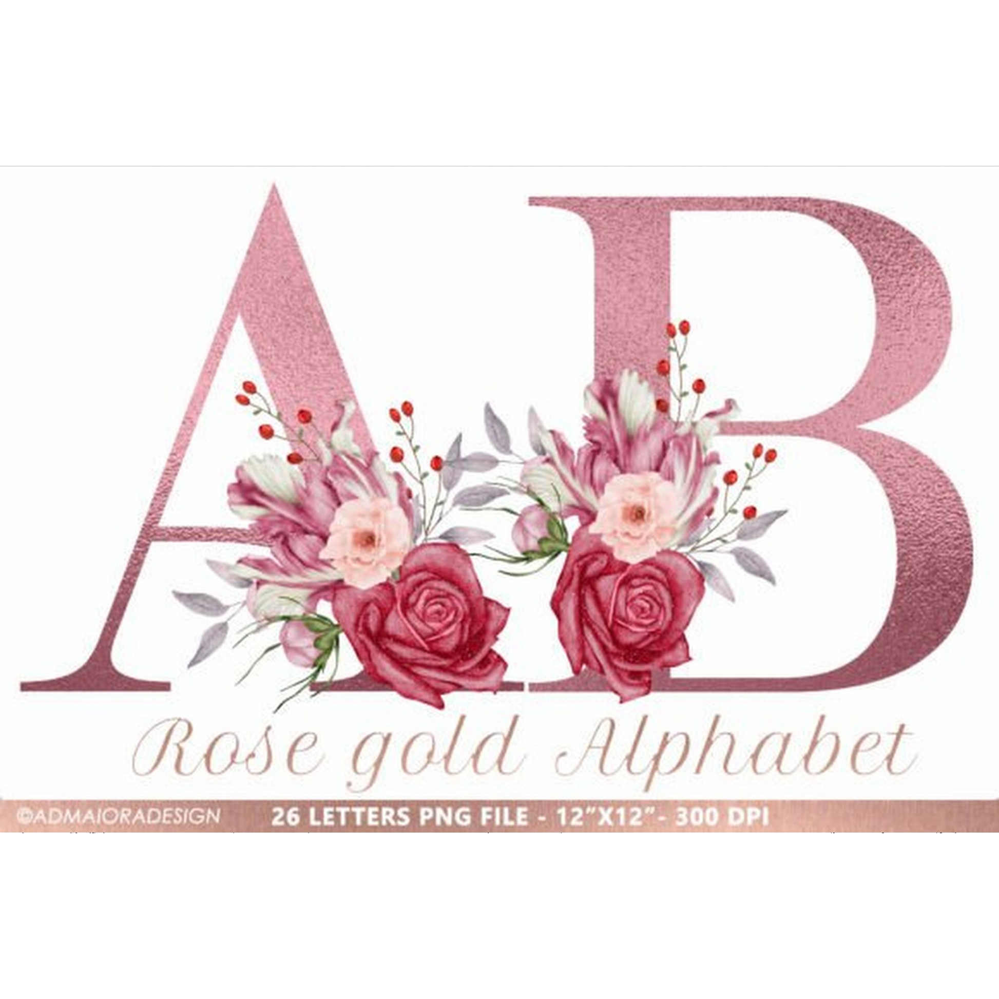 Rose Gold Alphabet Clipart - CraftNest - Digital Crafting and Art