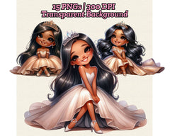 Royal Princess Black Girl - CraftNest - Digital Crafting and Art