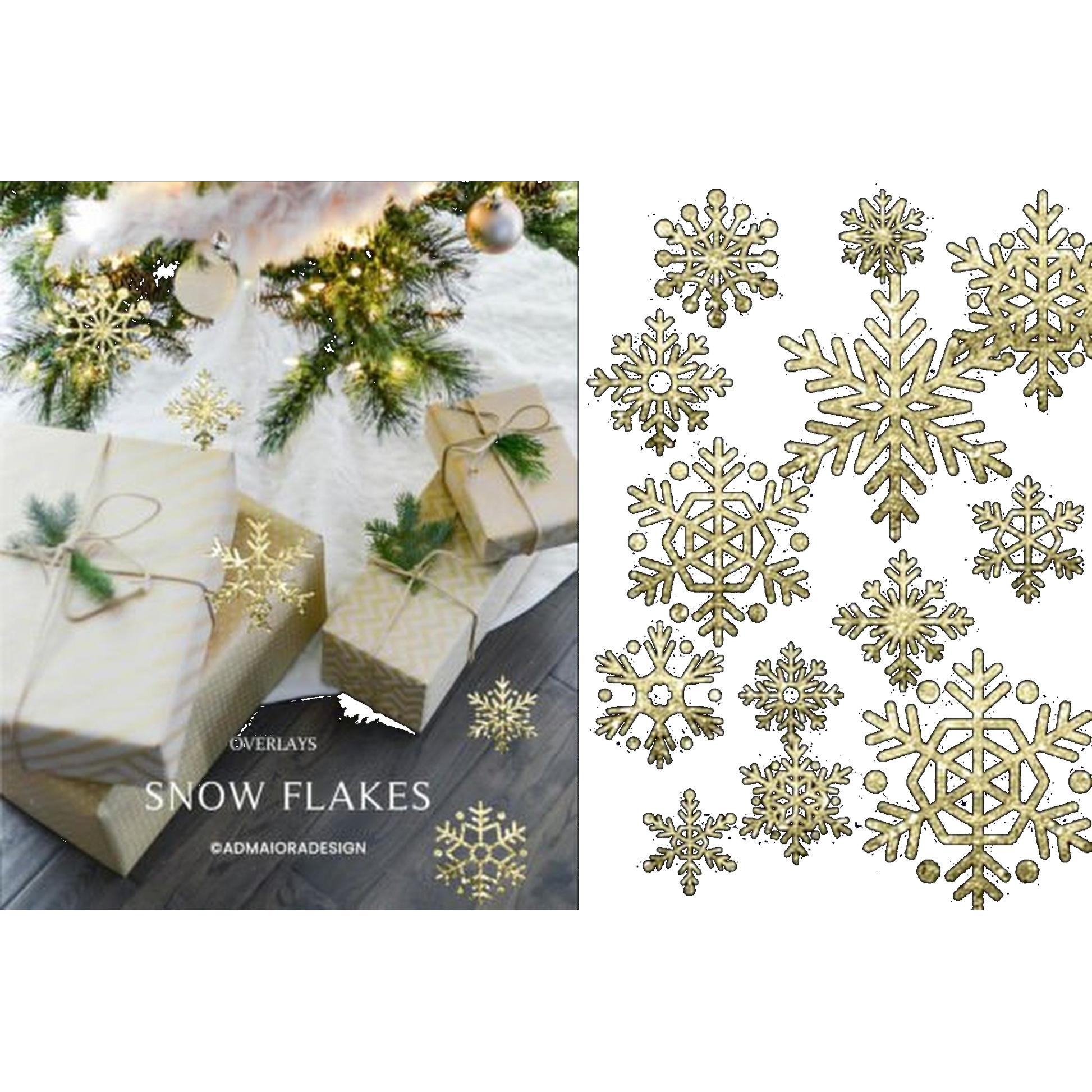 Gold Glitter Snowflakes Clipart - CraftNest - Digital Crafting and Art