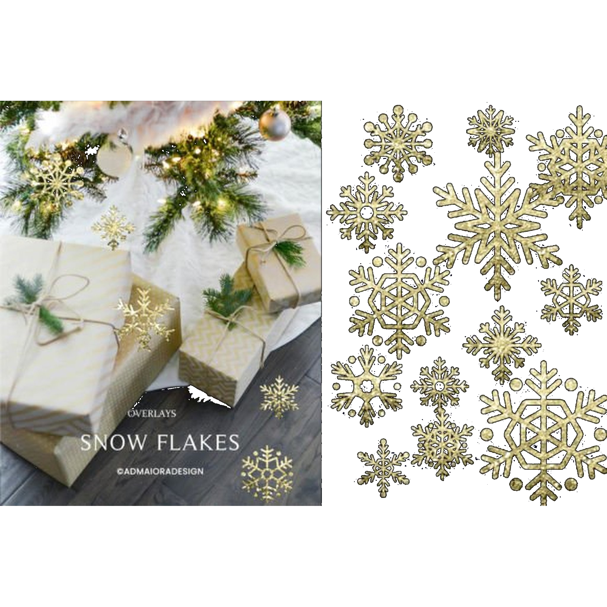 Gold Glitter Snowflakes Clipart - CraftNest - Digital Crafting and Art