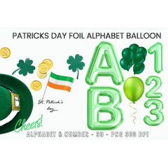St Patrick' Foil Alphabet Balloon Clipart - CraftNest - Digital Crafting and Art
