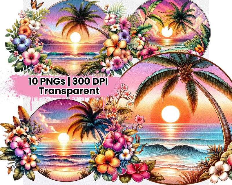 Tropical Sunset - CraftNest - Digital Crafting and Art