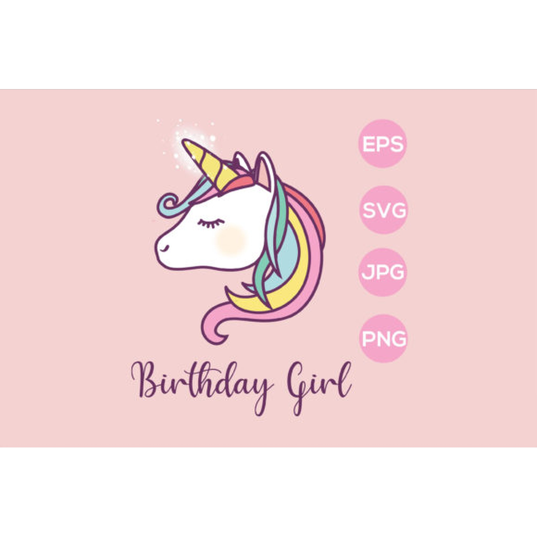 Unicorn Birthday Girl SVG - CraftNest - Digital Crafting and Art