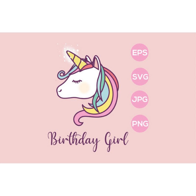 Unicorn Birthday Girl SVG - CraftNest - Digital Crafting and Art