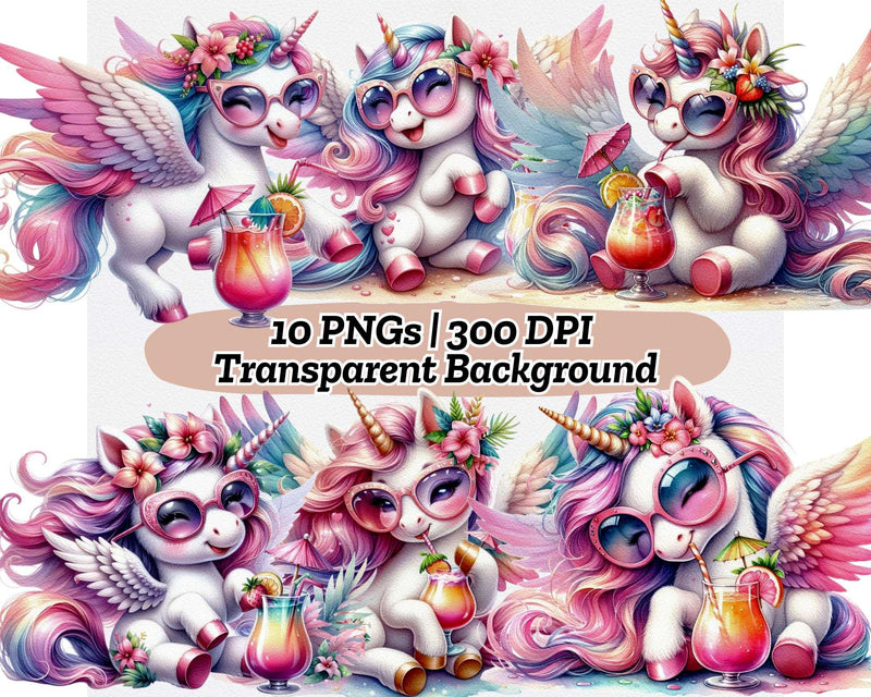 Unicorn Wearing Stylish Sunglasses - CraftNest - Digital Crafting and Art