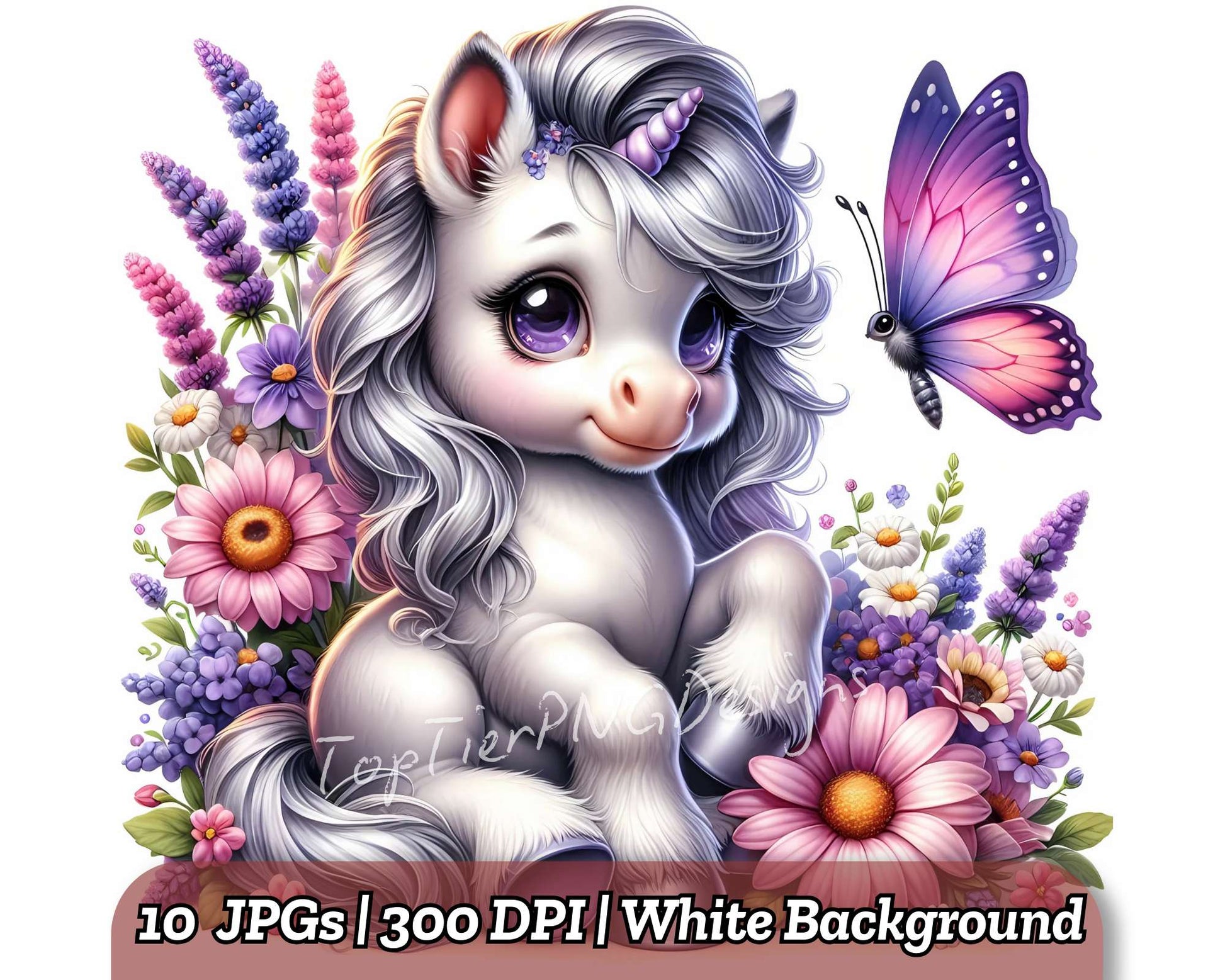 Unicorn with Butterflies - CraftNest - Digital Crafting and Art