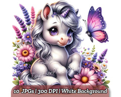 Unicorn with Butterflies - CraftNest - Digital Crafting and Art