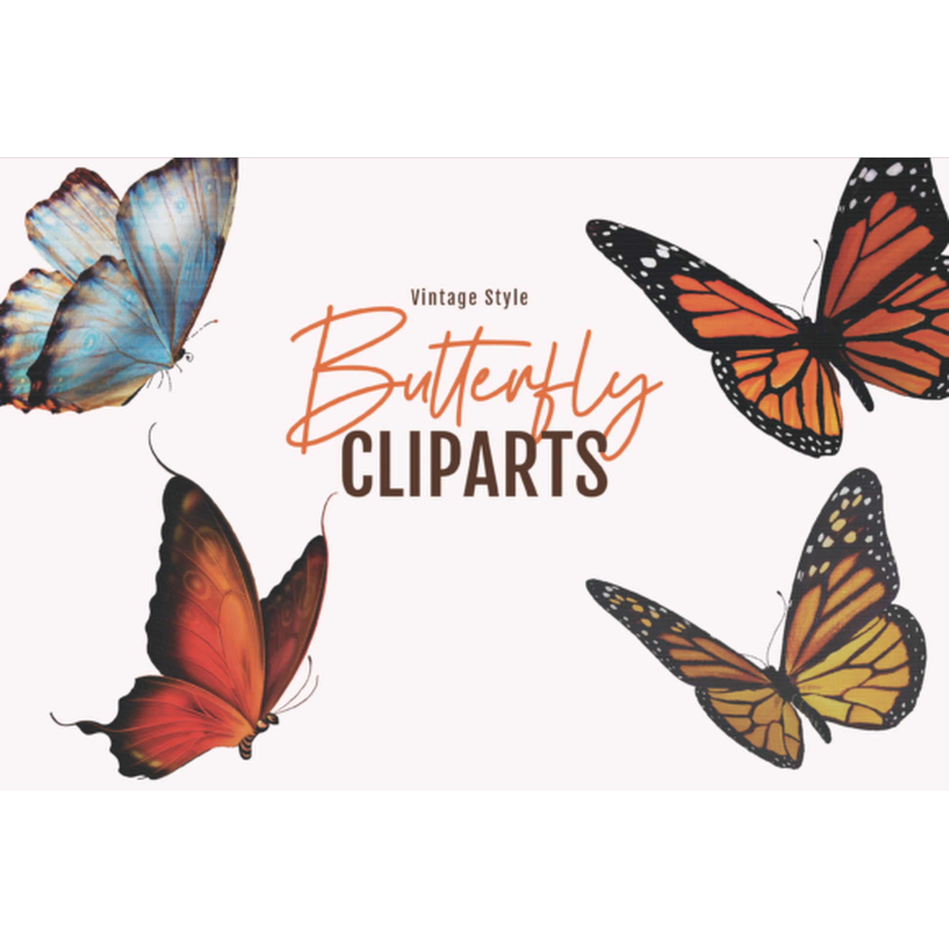 Vintage Butterfly Clipart - CraftNest - Digital Crafting and Art