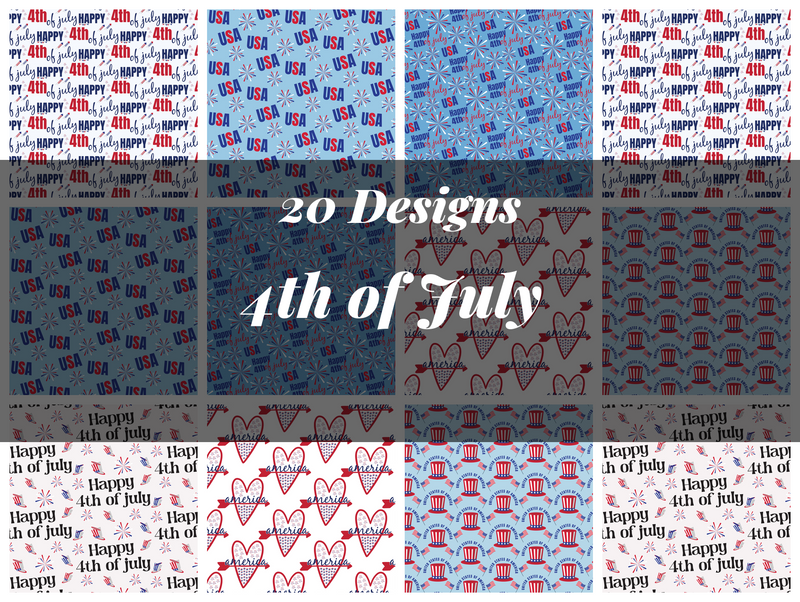 4th of July Seamless Digital Paper - CraftNest - Digital Crafting and Art