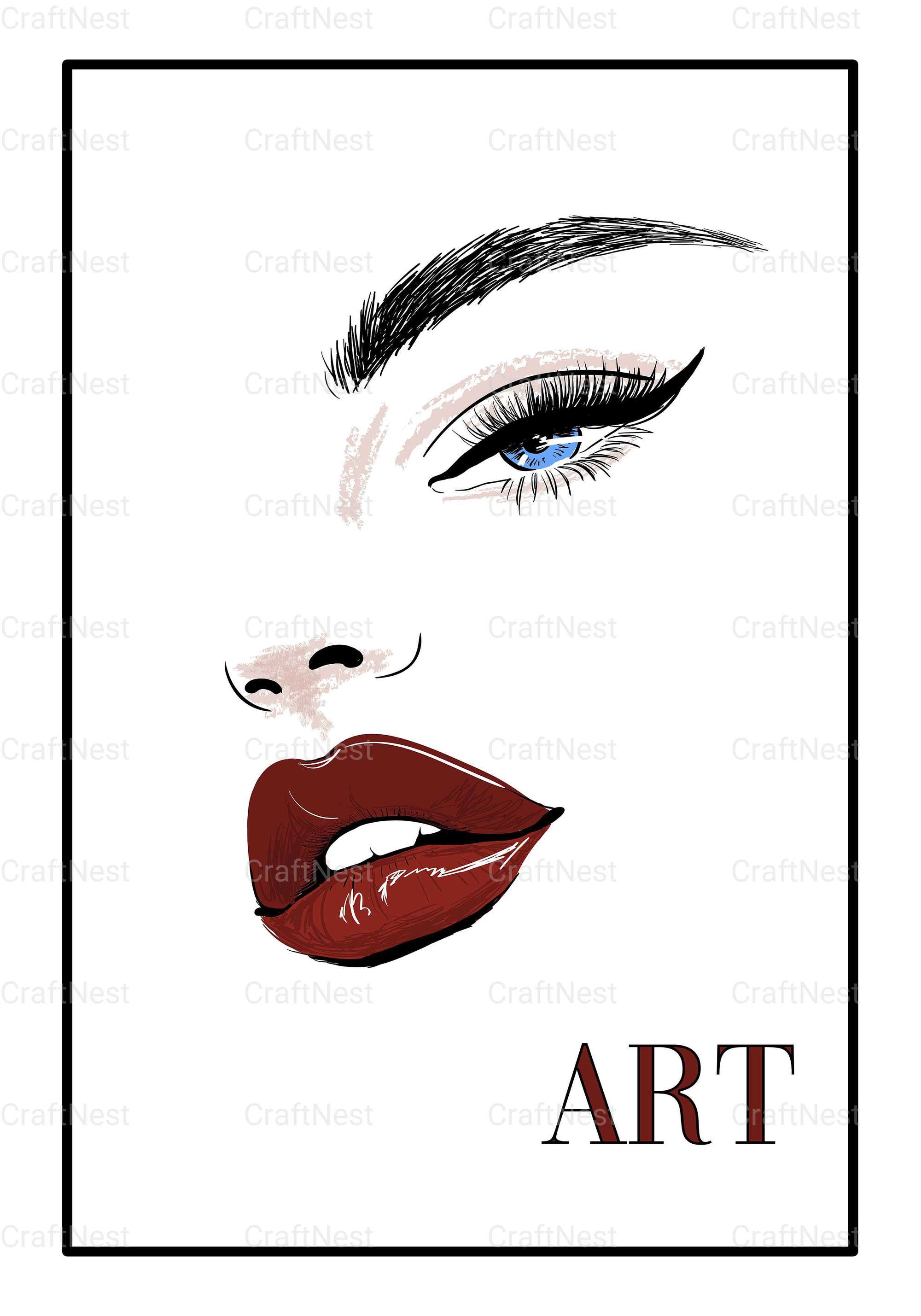 Fashion Makeup Aesthetic Wall Art - CraftNest - Digital Crafting and Art