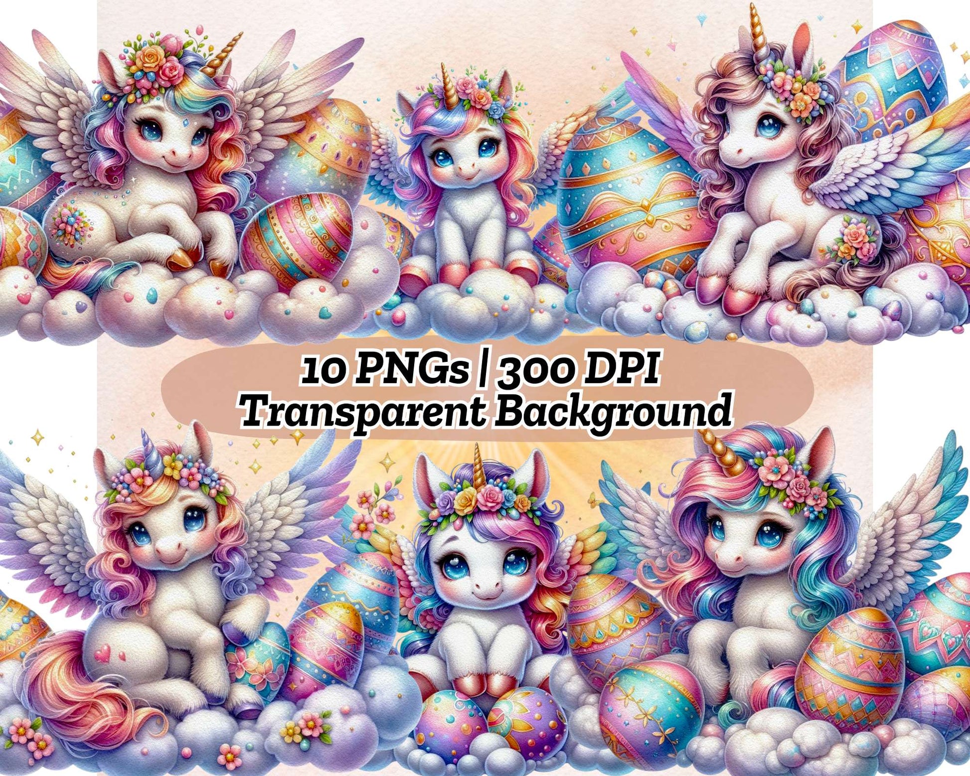 Baby Unicorn Easter Cloud - CraftNest - Digital Crafting and Art