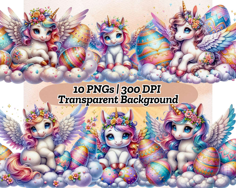 Baby Unicorn Easter Cloud - CraftNest - Digital Crafting and Art