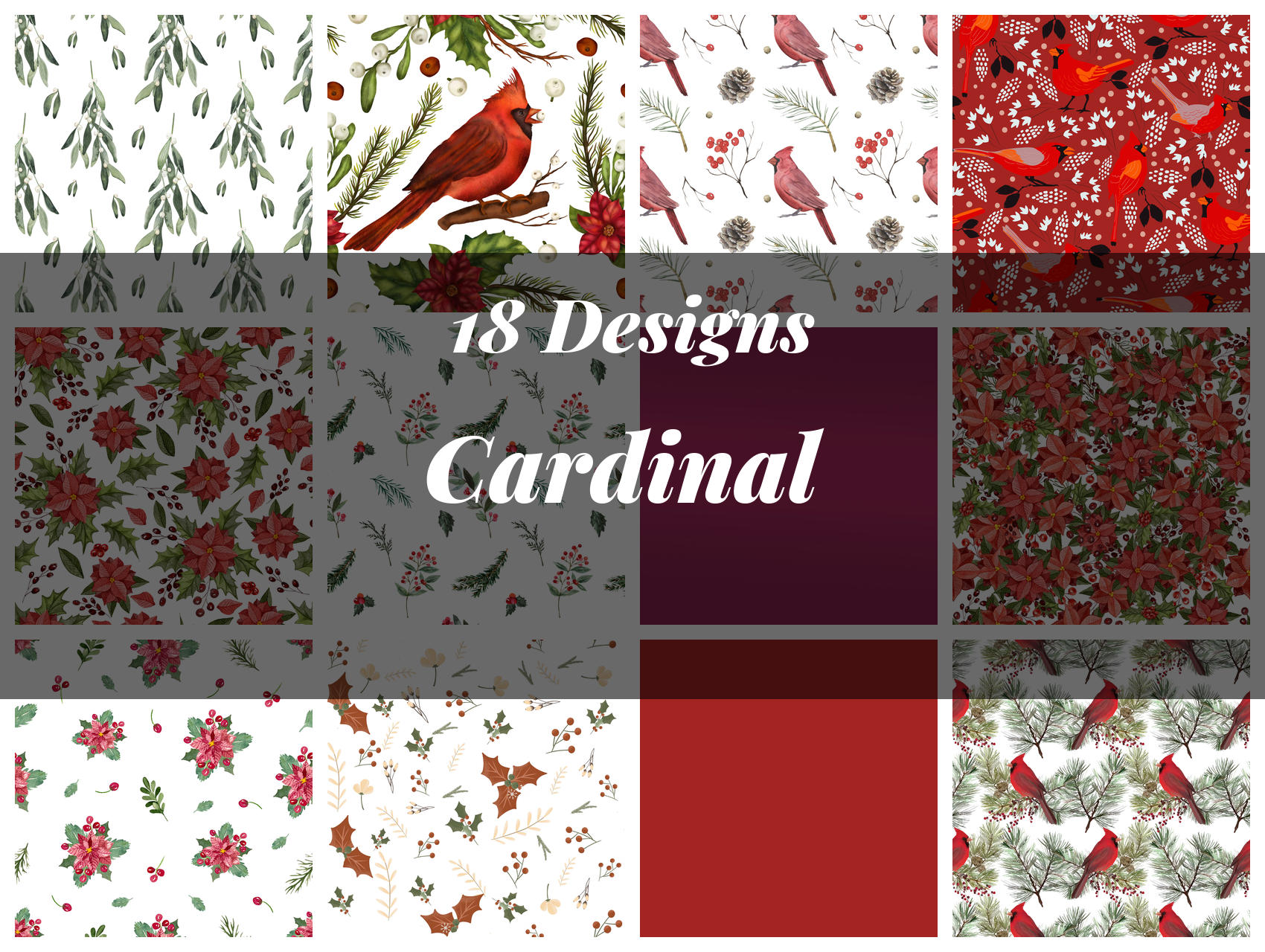 Cardinal Seamless Digital Paper - CraftNest - Digital Crafting and Art