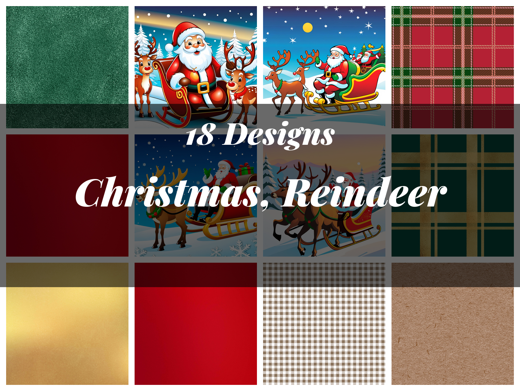 Christmas Reindeer Seamless Digital Paper - CraftNest - Digital Crafting and Art