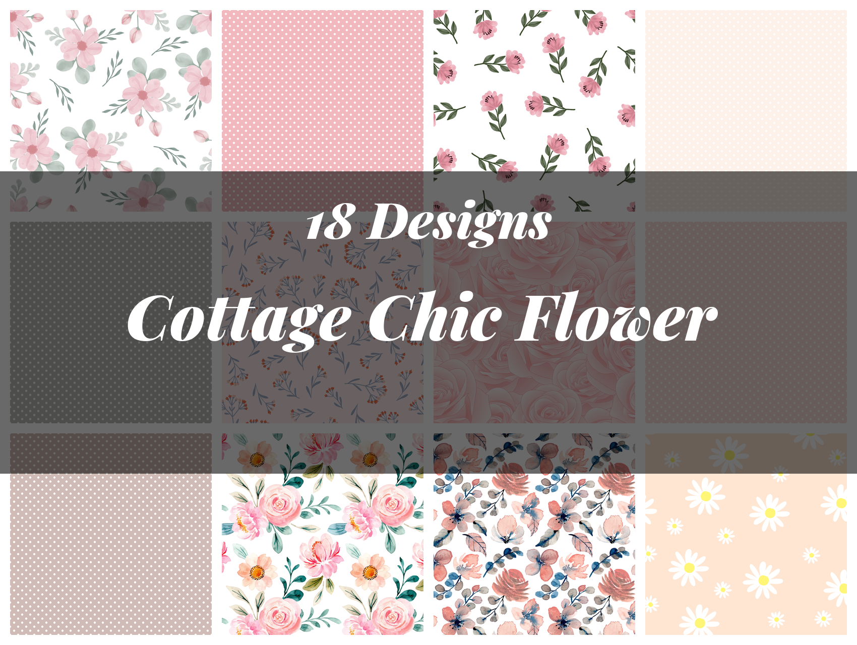 Cottage Chic Flower Seamless Digital Paper - CraftNest - Digital Crafting and Art
