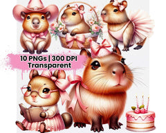 Cute Capybara Blush Pink - CraftNest - Digital Crafting and Art
