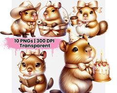Cute Capybara Champagne Beige - CraftNest - Digital Crafting and Art