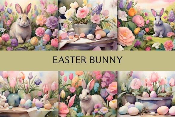 Easter Bunny Watercolor Seamless Pattern - CraftNest - Digital Crafting and Art