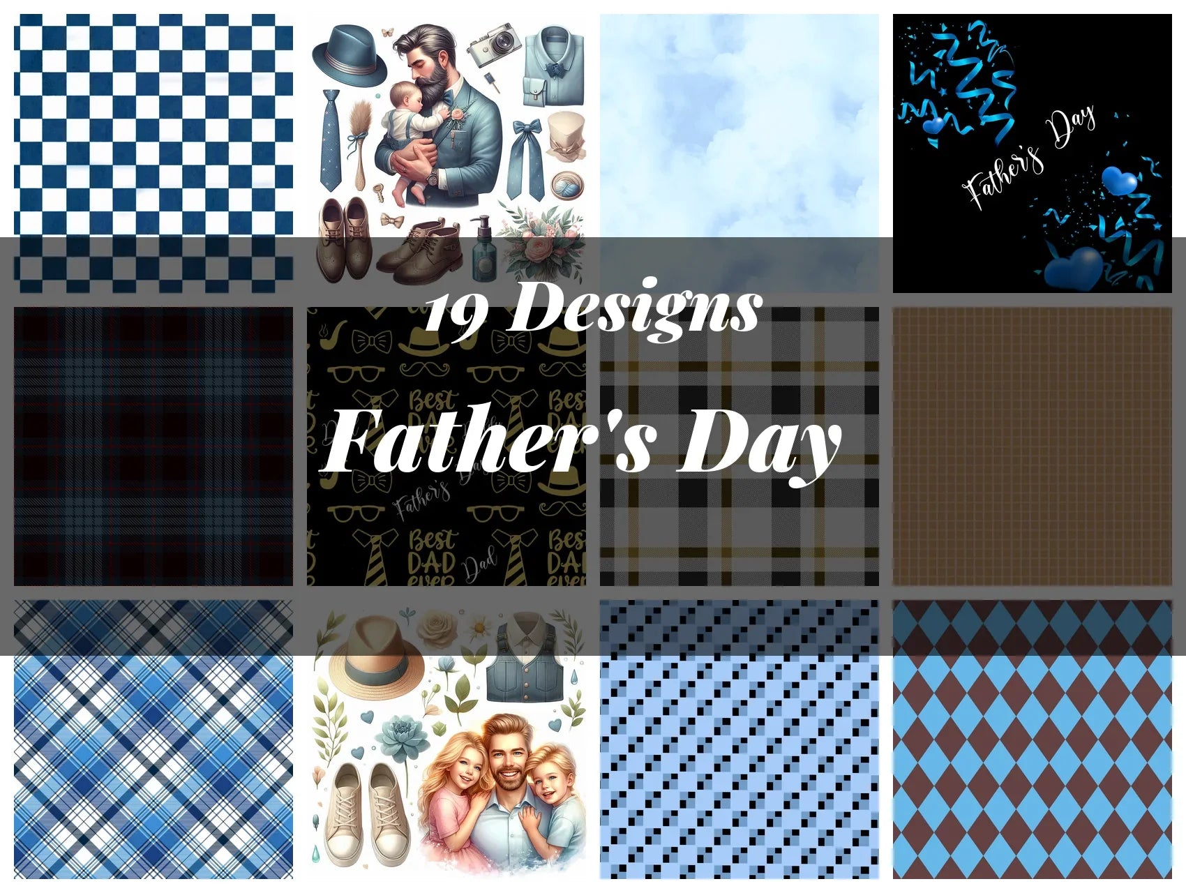 Father's Day Seamless Digital Paper - CraftNest - Digital Crafting and Art