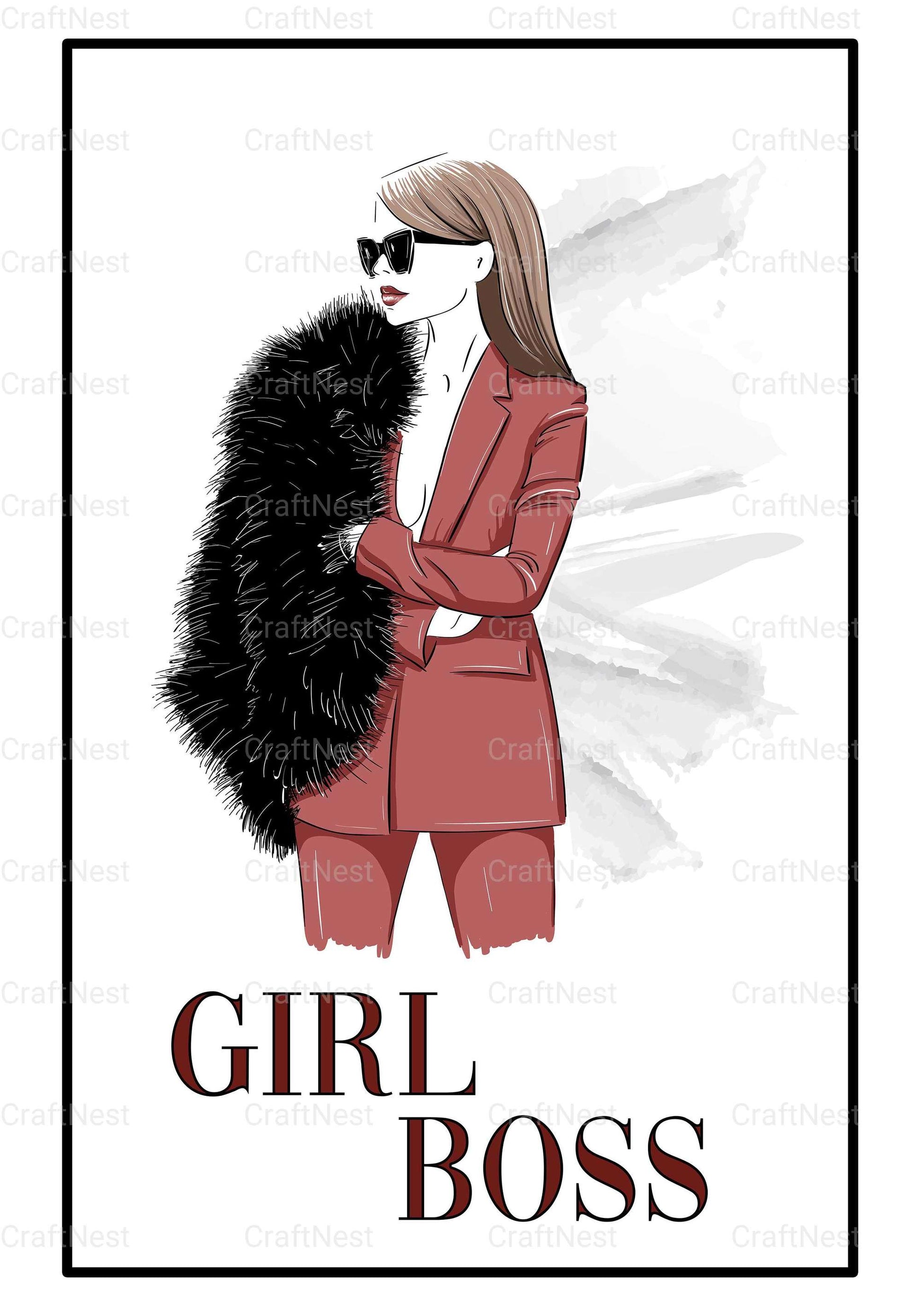 Girl Boss Aesthetic Wall Art - CraftNest - Digital Crafting and Art