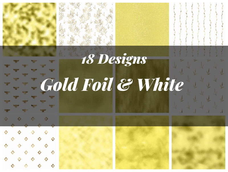 Gold Foil & White Texture Paper - CraftNest - Digital Crafting and Art