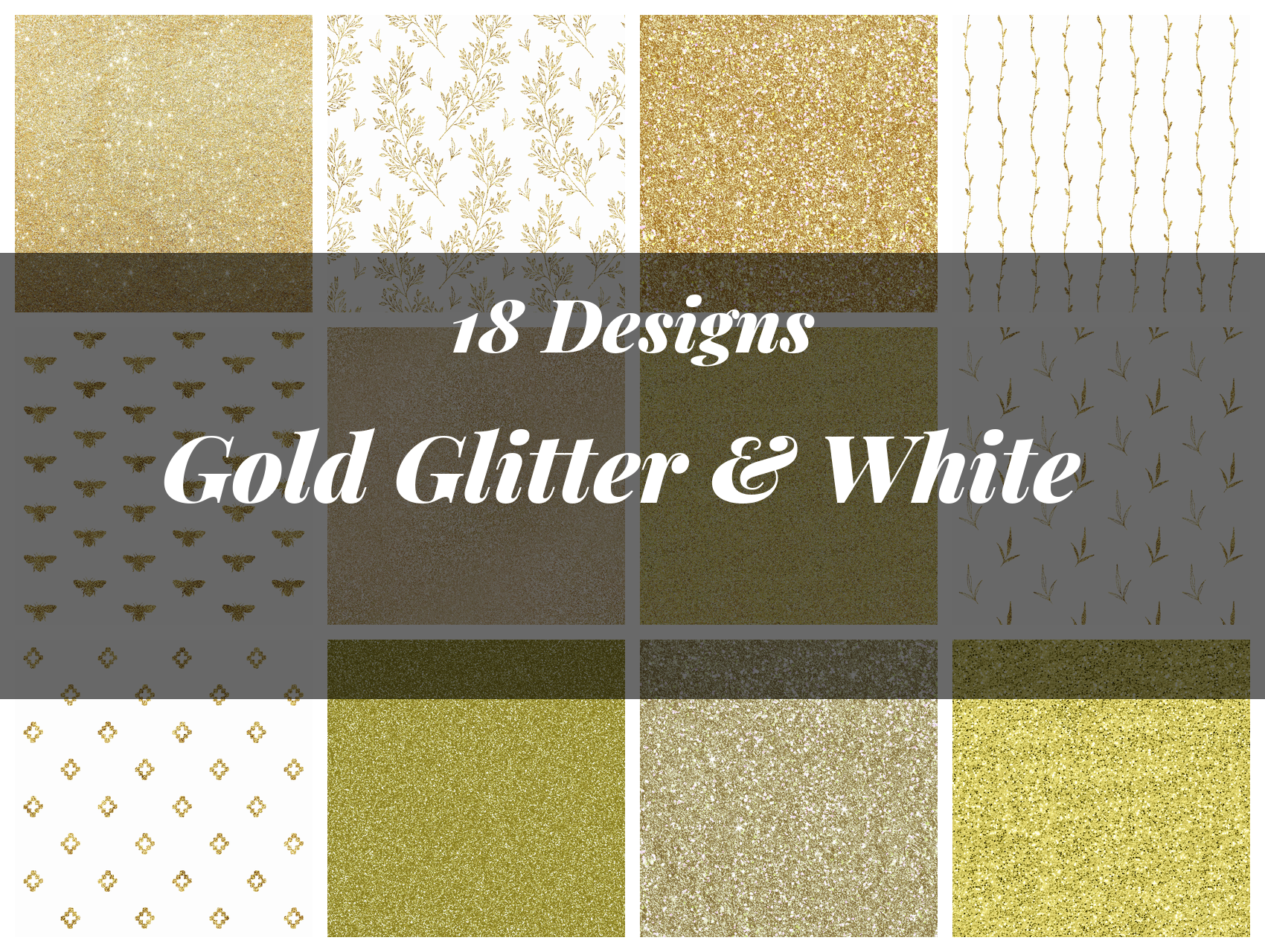 Gold Glitter & White Texture Paper - CraftNest - Digital Crafting and Art
