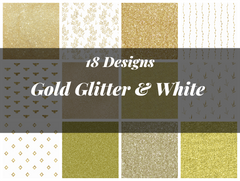 Gold Glitter & White Texture Paper - CraftNest - Digital Crafting and Art