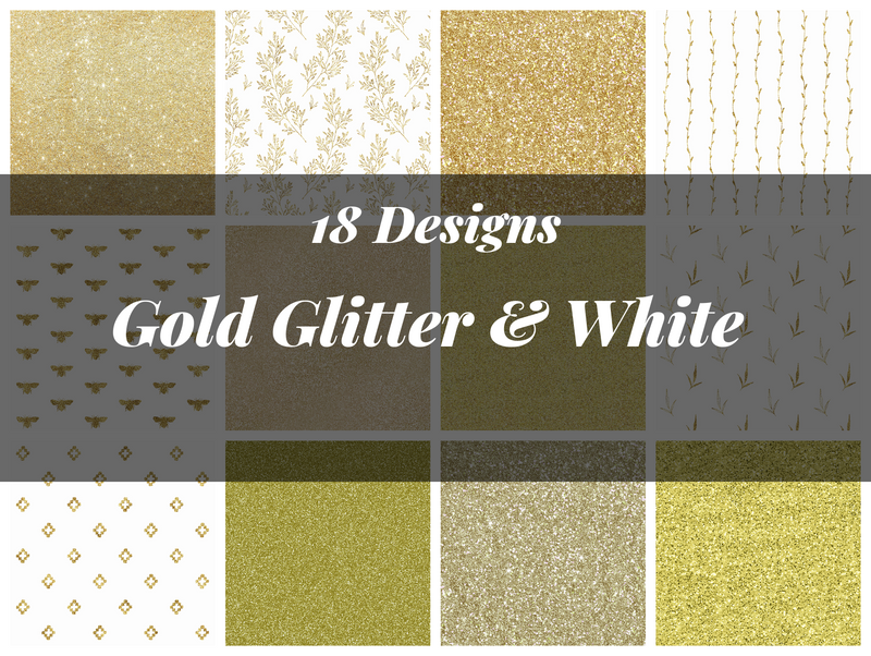 Gold Glitter & White Texture Paper - CraftNest - Digital Crafting and Art