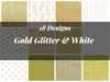 Gold Glitter & White Texture Paper