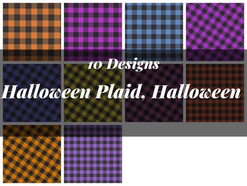Halloween Plaid Seamless Digital Paper - CraftNest - Digital Crafting and Art